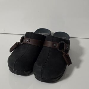 Dansko Black and Brown Clogs with Tassel Detail Eu 37